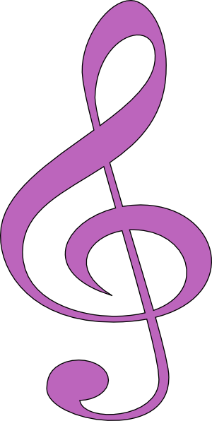 Light Purple Treble Clef clip art - vector clip art online ...