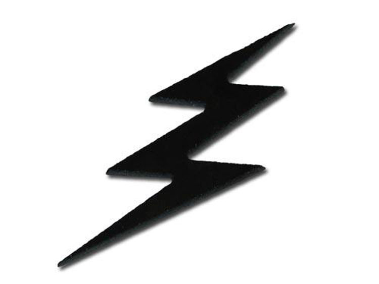 Black Iridescent Lightning Bolt CutUps - Each