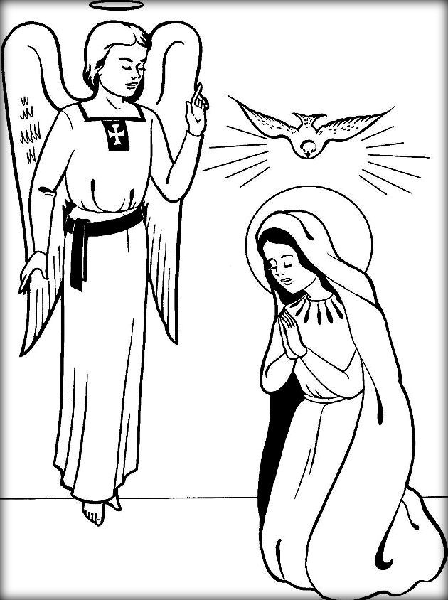 Virgin Mary Coloring Pages - Color Zini