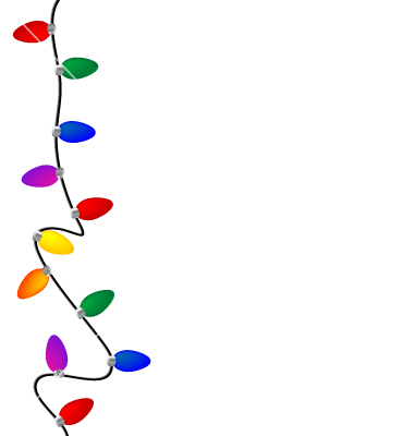 Christmas lights border corner clipart