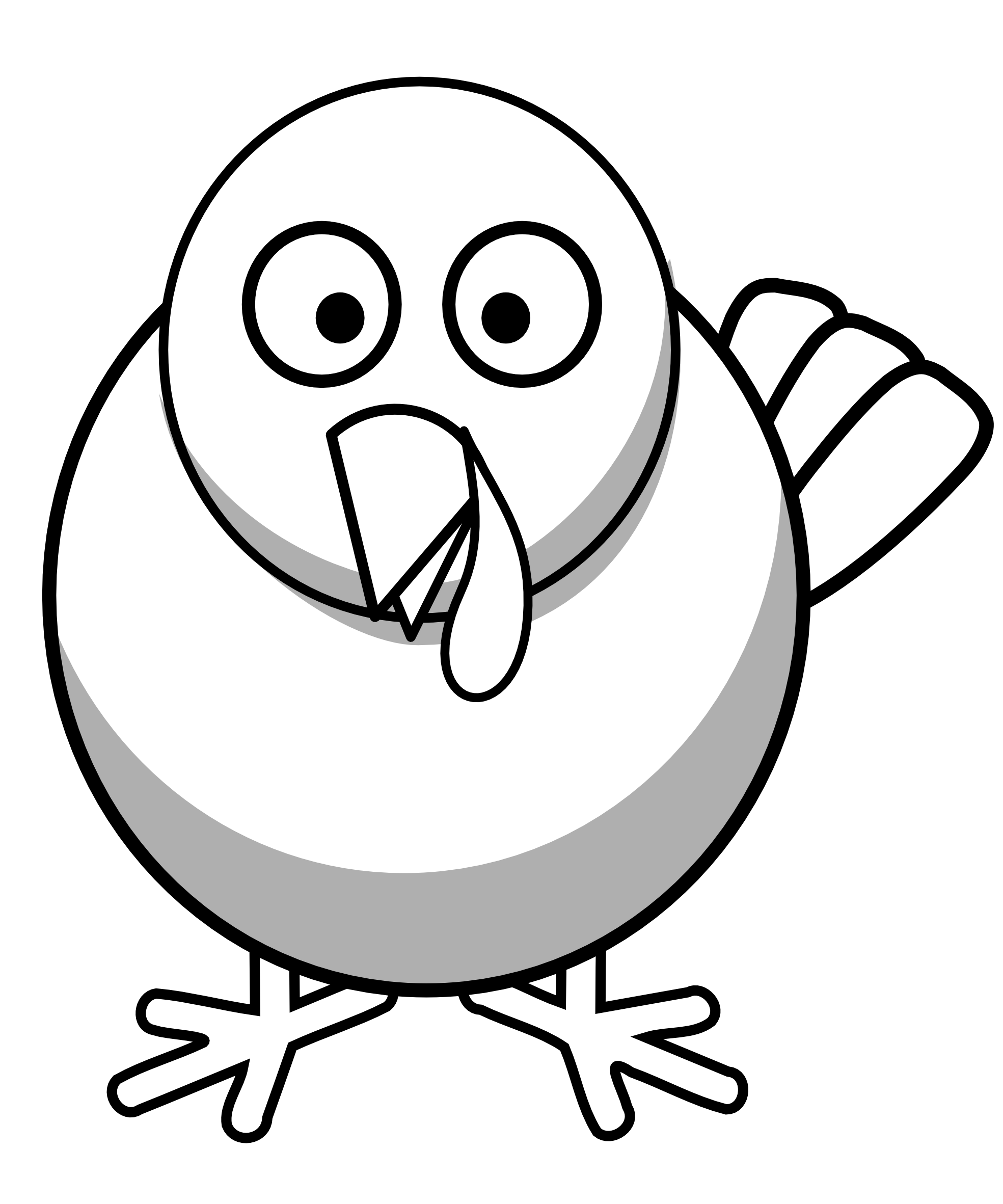 Running Turkey Clipart Black And White - Free ...