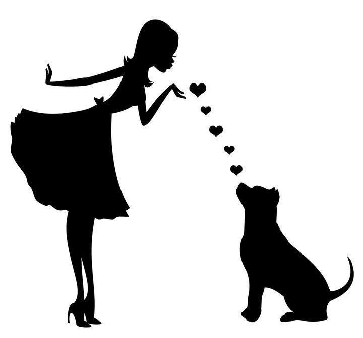Pitbull puppy clipart silhouette
