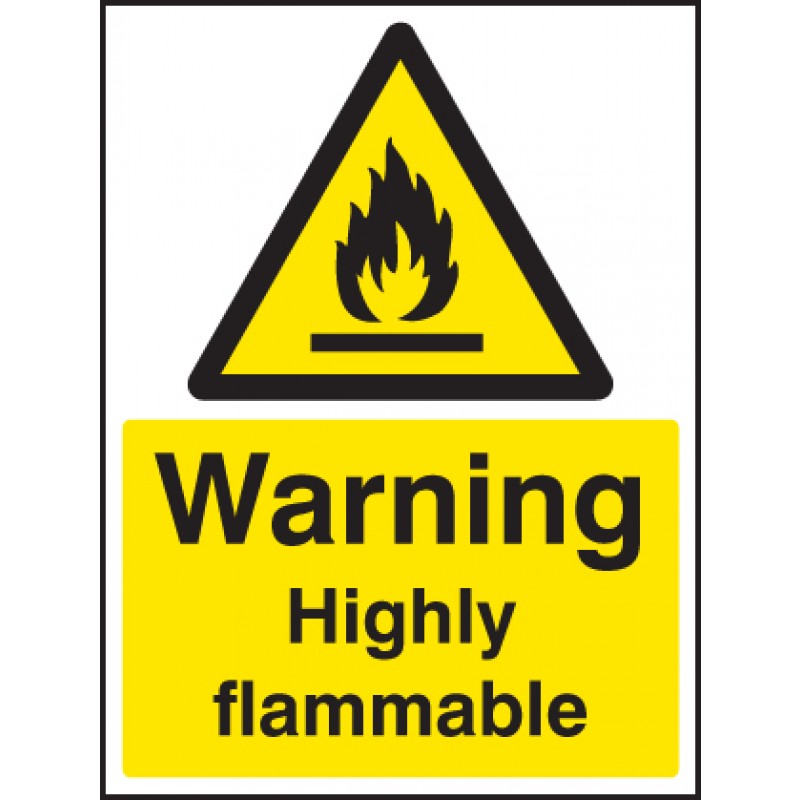 Warning Highly Flammable Safety Signs - SafetyBuyer.com