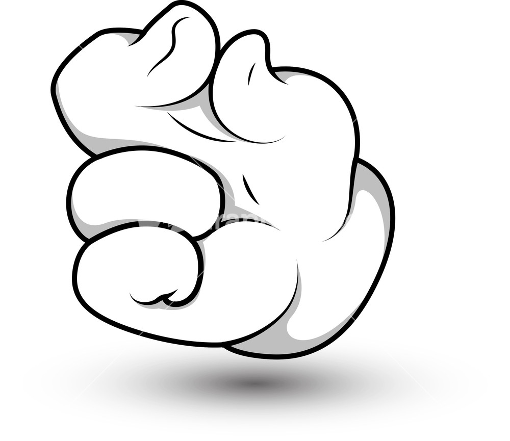 Cartoon Hand - Finger Pinch Vector Illustration