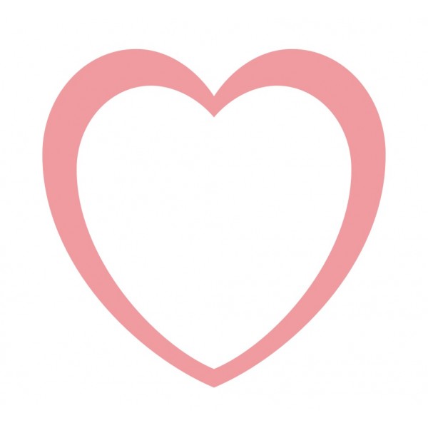 Pink baby heart outline clipart