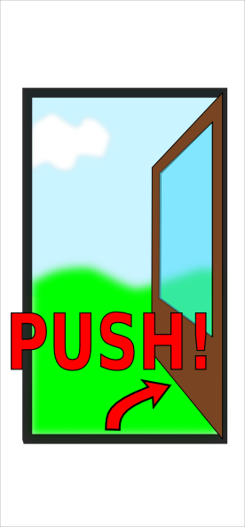 Sign Push The Door clip art - vector clip art online, royalty free ...