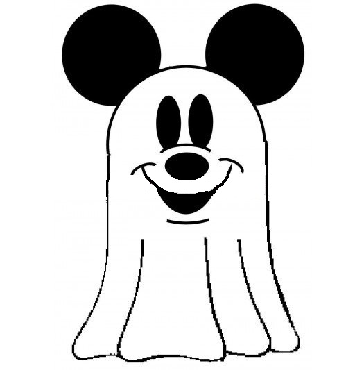 Disney Mickey Mouse Halloween Ghost Coloring Pages For Kids | Coloring