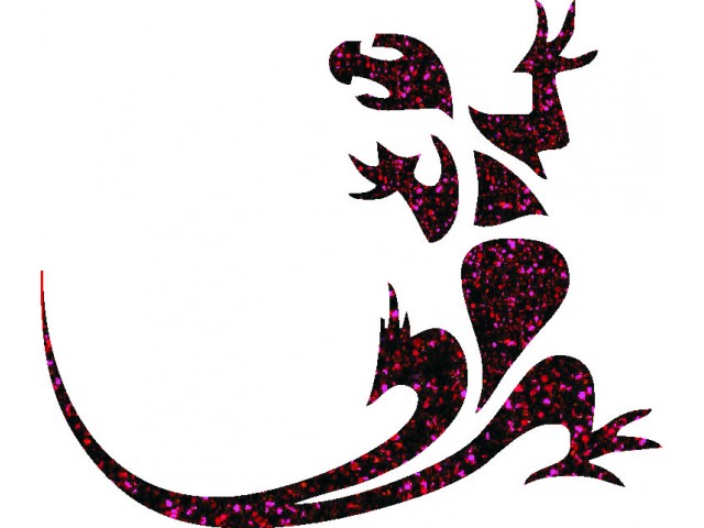 Gecko 01 glitter tattoo stencil | glitterify.
