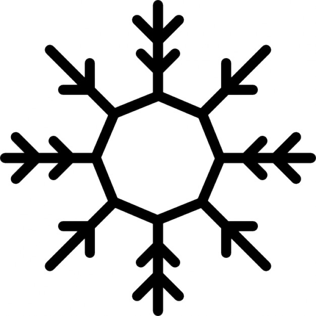 Snowflake with octagon center outline Icons | Free Download