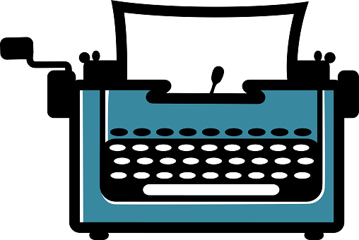 Silhouette Of A Typing Machine Clip Art, Vector Images ...