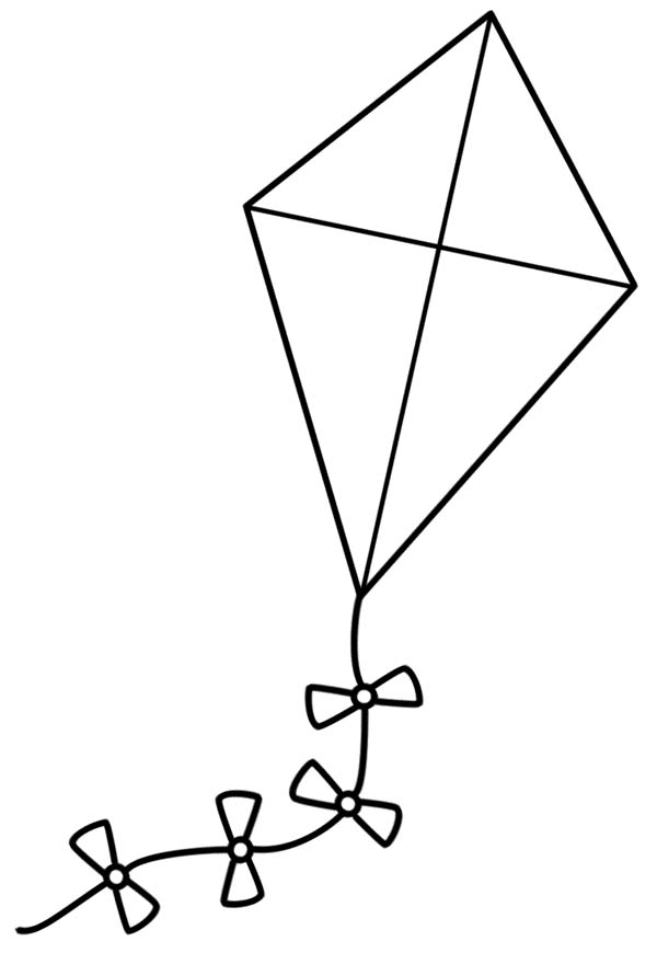 Kite Coloring Sheet - Pipress.net