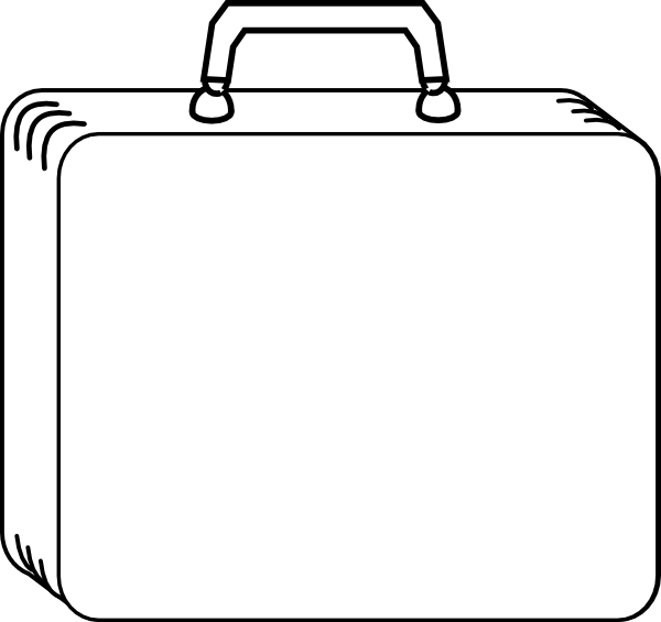 Suitcase Black And White Clipart