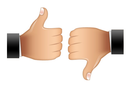 Rating Symbols Thumbs Up, Thumbs Down | Corrupted Development