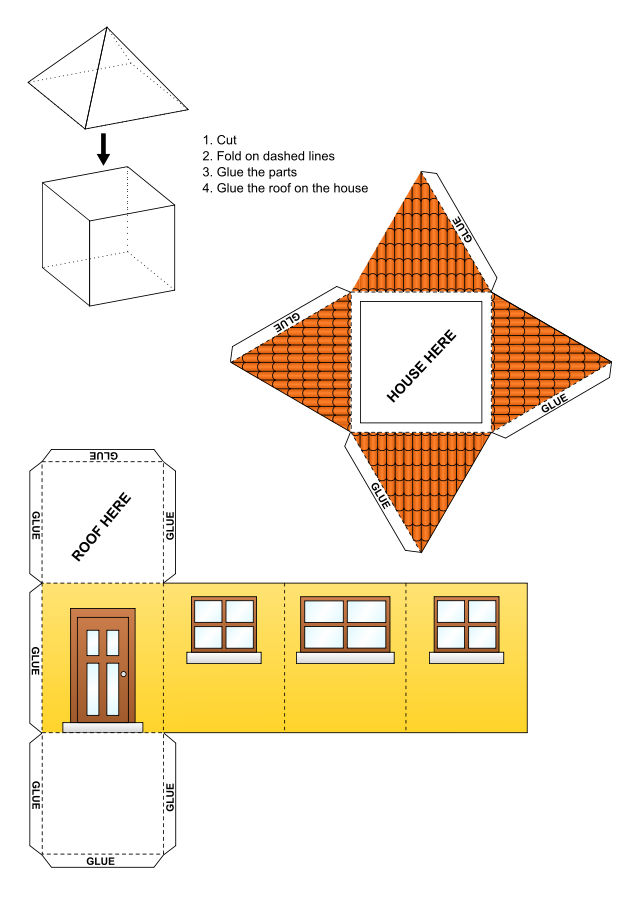 Paper House Template Clipart, vector clip art online, royalty free ...