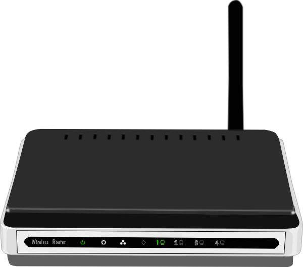 Black Wireless Router clip art Free Vector / 4Vector