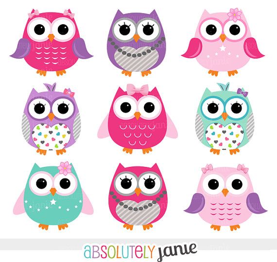 Pink Owl | Owl Clip Art, Etsy and ...