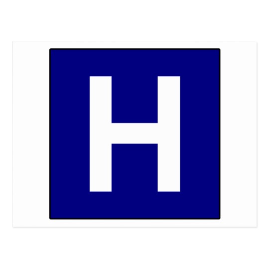 Hospital Sign Road Symbol Medical Doctor Postcard | Zazzle