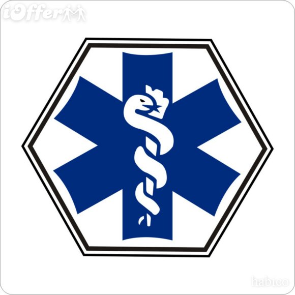 EMS Symbol 6" x 6" .040 Aluminum Sign