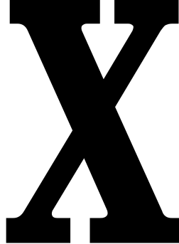 2''Fancy Black Reflective Address Letter X