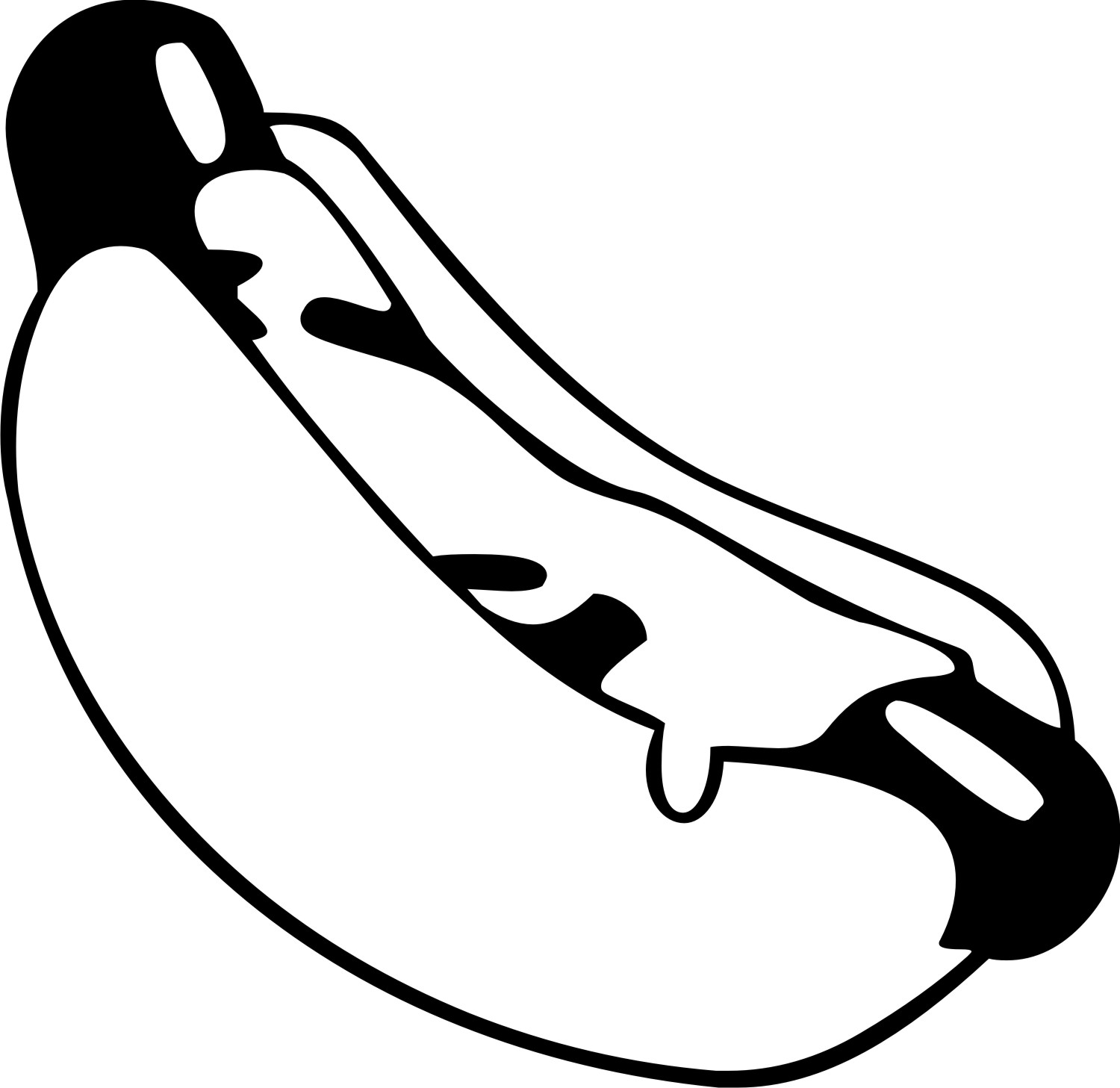 Black and white hot dog clipart - ClipartFox