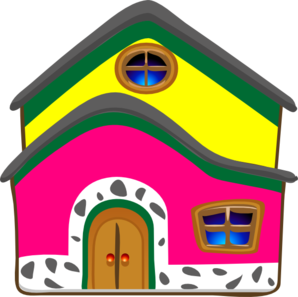 Pink/yellow House Clip Art - vector clip art online ...