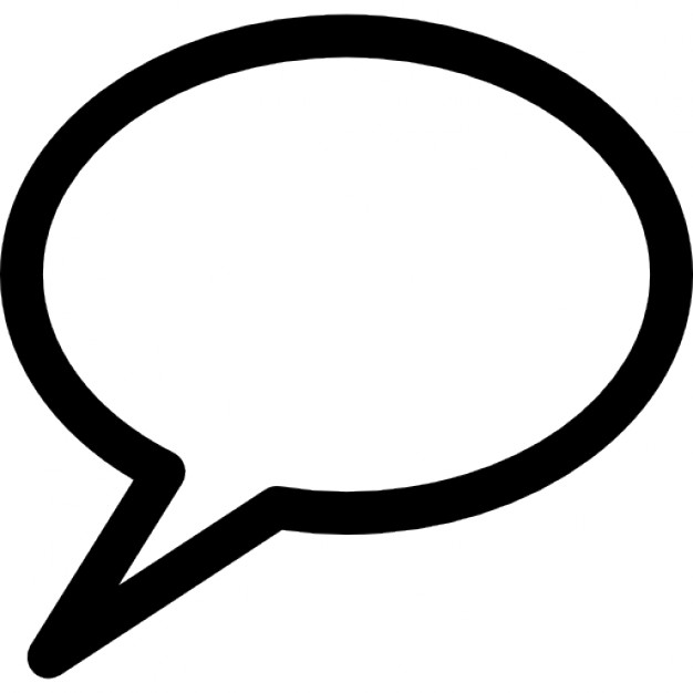 Comment speech bubble of oval shape outline symbol for interface ...