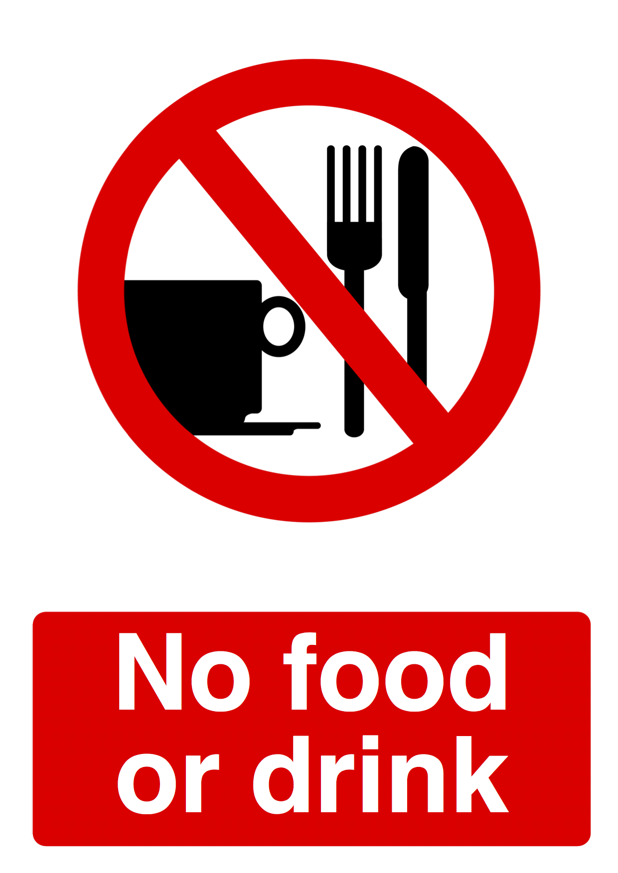 No Food Or Drink Sign - KJ Signs Online Store
