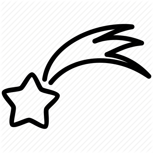 Black shooting star clipart
