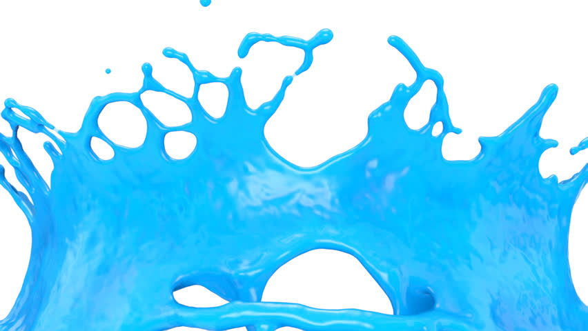 Flight Through Light Blue Paint Splash In Extreme Slow Motion ...