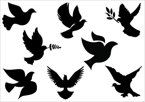 Christian dove silhouette clipart