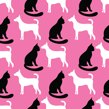 Silhouette Of A Romantic Dog Clip Art, Vector Images ...