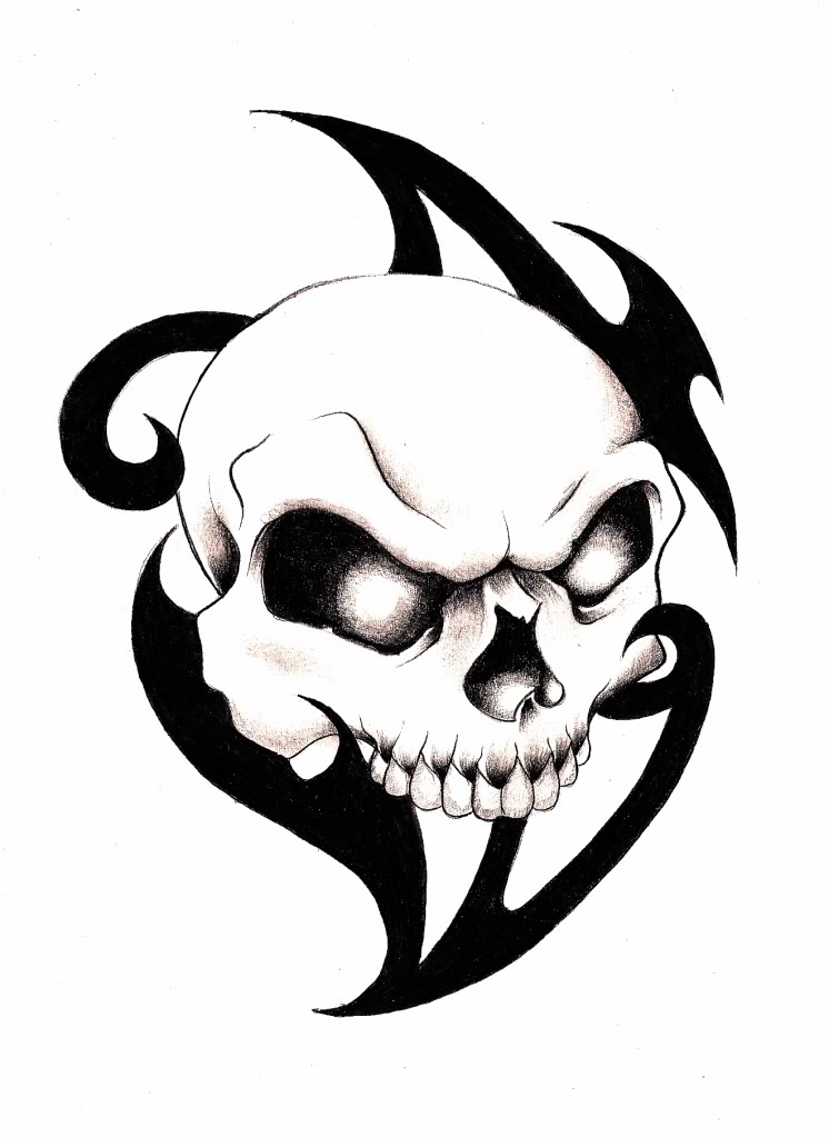 Tribal Skull Clipart