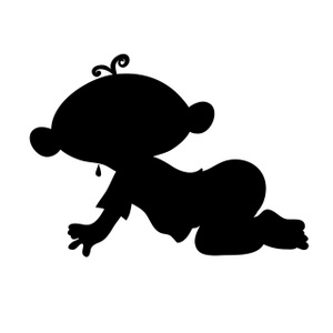Crawling Baby Silhouette Clipart