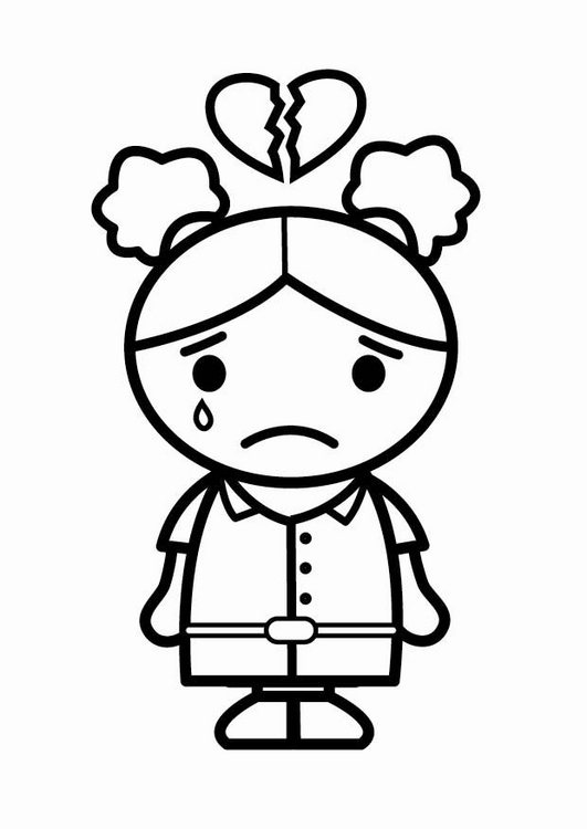 Coloring page broken-hearted - img 24012.