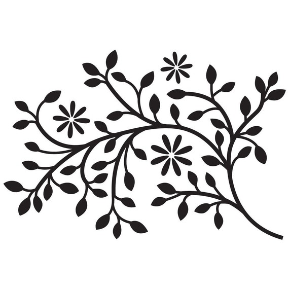 Leafy Branch Vinyl Wall Decal MEDUM by AbbysVinylWallArt on Etsy