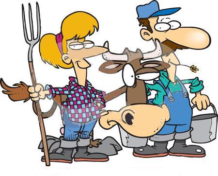 Old Farmer Couple Clipart