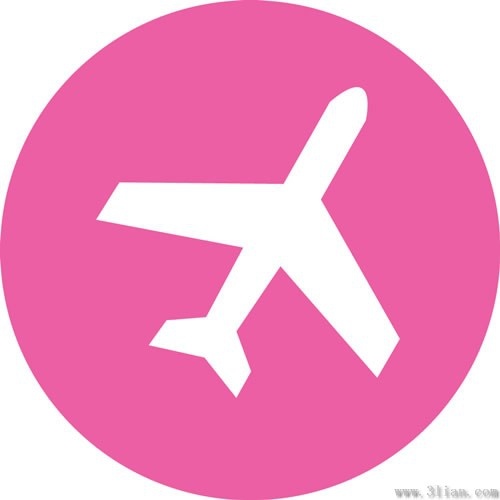 Pink airplane icon vector Free vector in Adobe Illustrator ai ...
