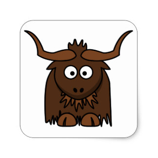 Cartoon Yak Stickers | Zazzle