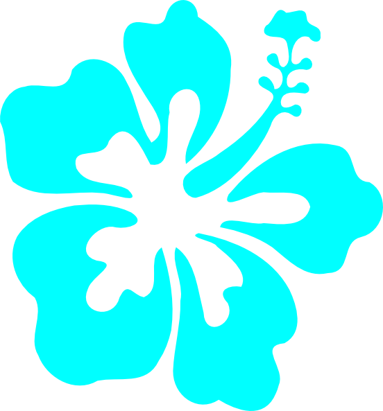 Turquoise Hawaiian Hibiscus Clipart