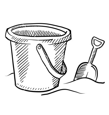 Beach Shovel Black And White Clipart