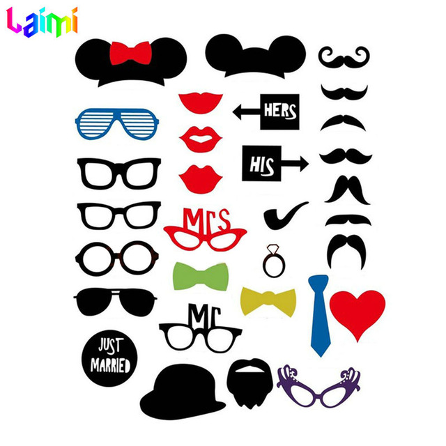 Aliexpress.com : Buy 31pcs/set Big Size Photo Booth Props Glasses ...