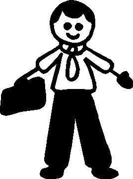 Stick Figure Family Decals :: Tie Guy with Briefcase Stick Figure ...