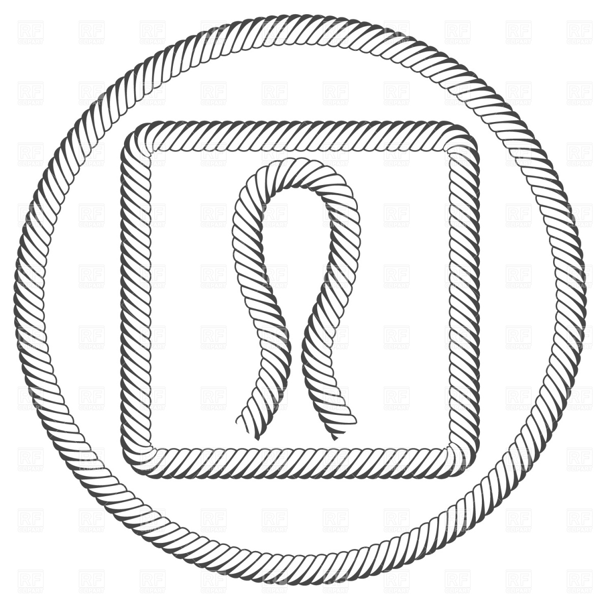 Square round and rope frames, Borders and Frames, download Royalty ...