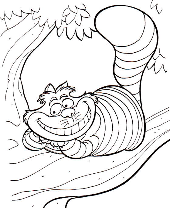Cheshire Cat on Tree | Coloring