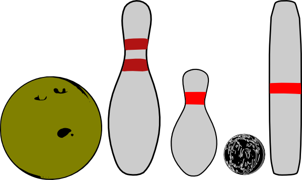 Bowling Pins And Balls clip art - vector clip art online, royalty ...
