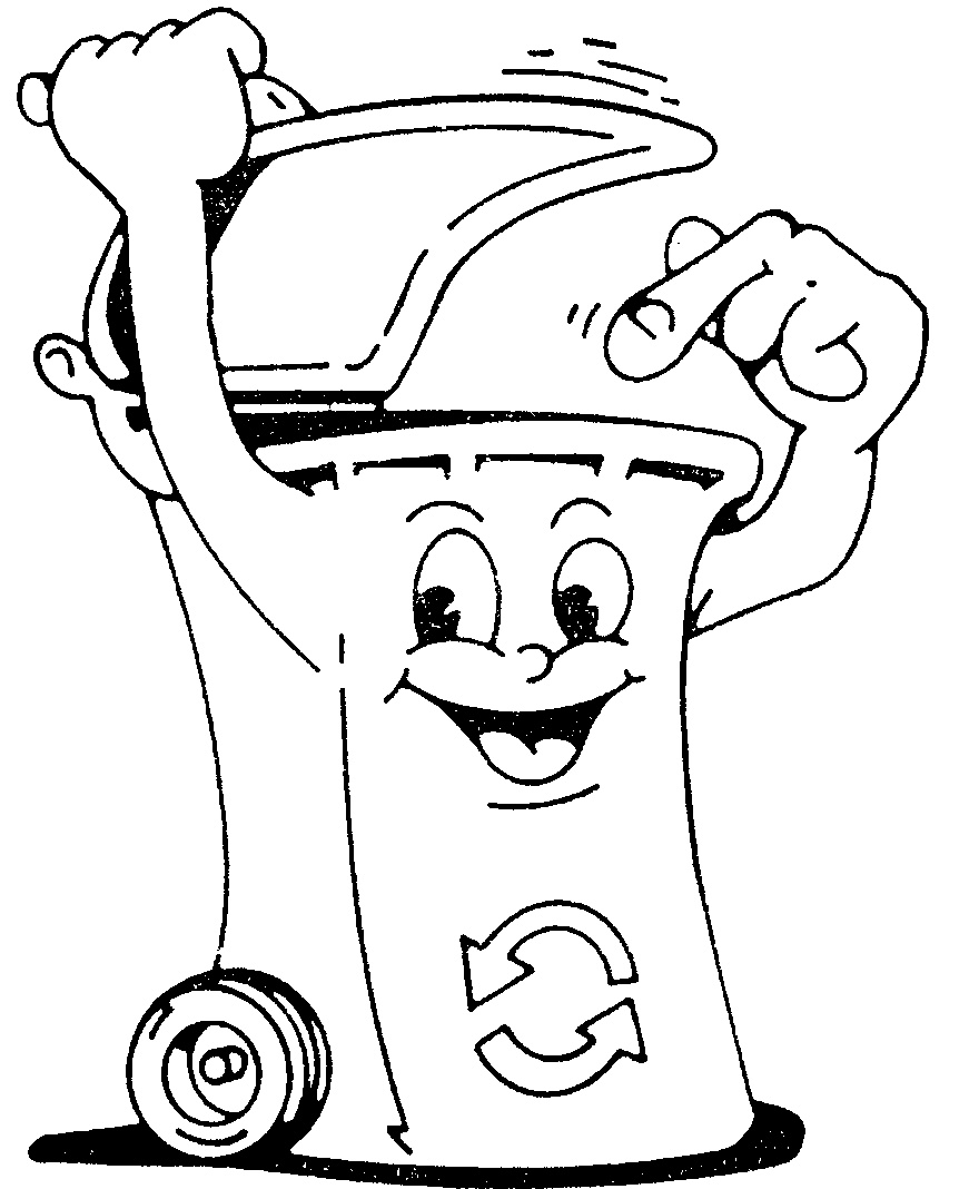 BIG BIN LIFTING LID POINTING CARTOON ARROWS TWO FORM CIRCLE by ...