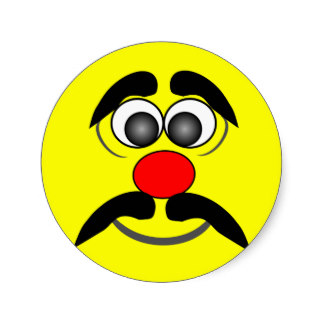 Moustache Smiley Stickers, Moustache Smiley Sticker Designs