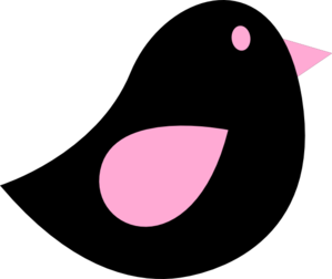 Baby Pink & Black Birdie clip art - vector clip art online ...