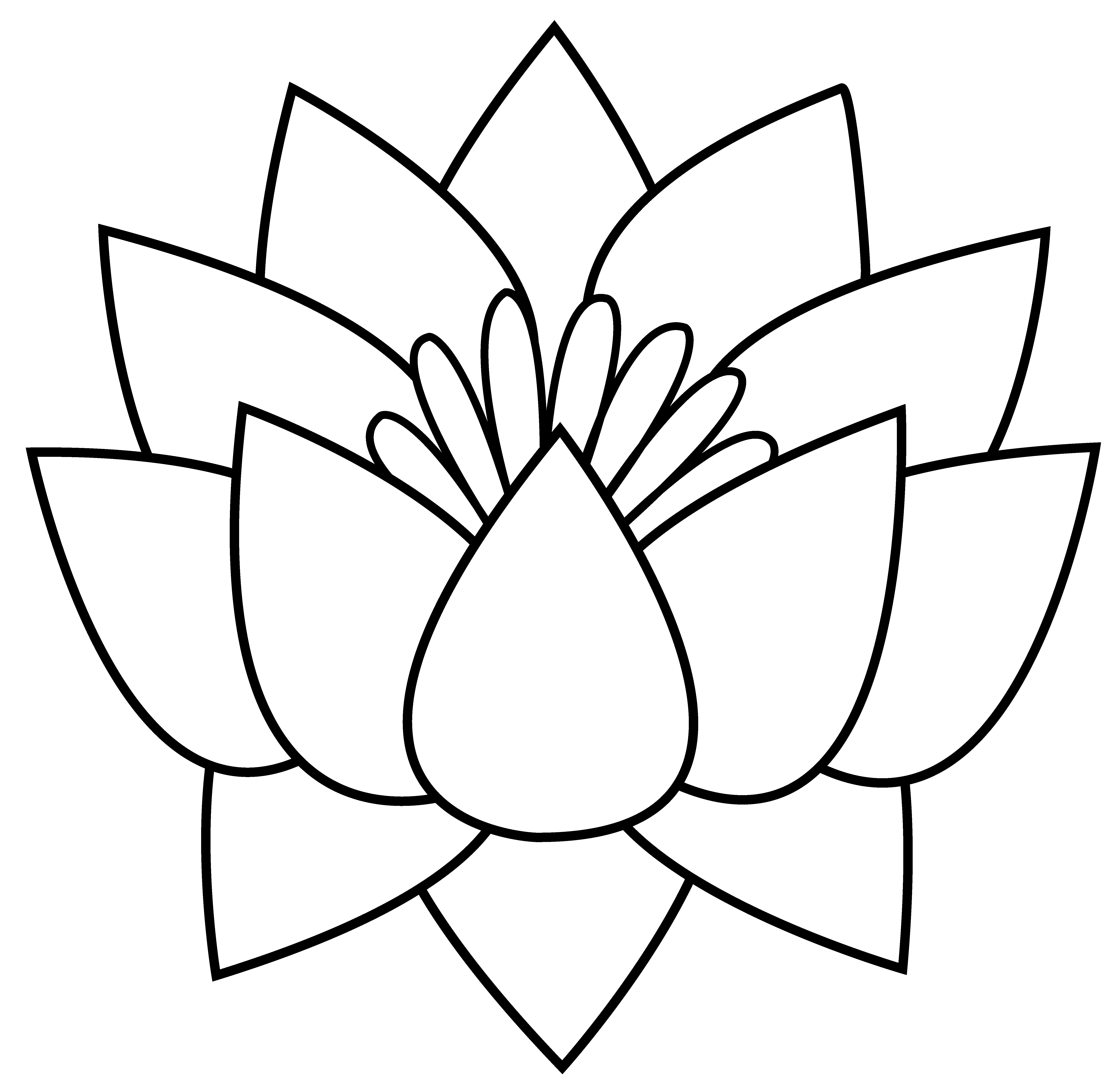 Lotus Flower Line Art Free Clip Art | EZFlowers