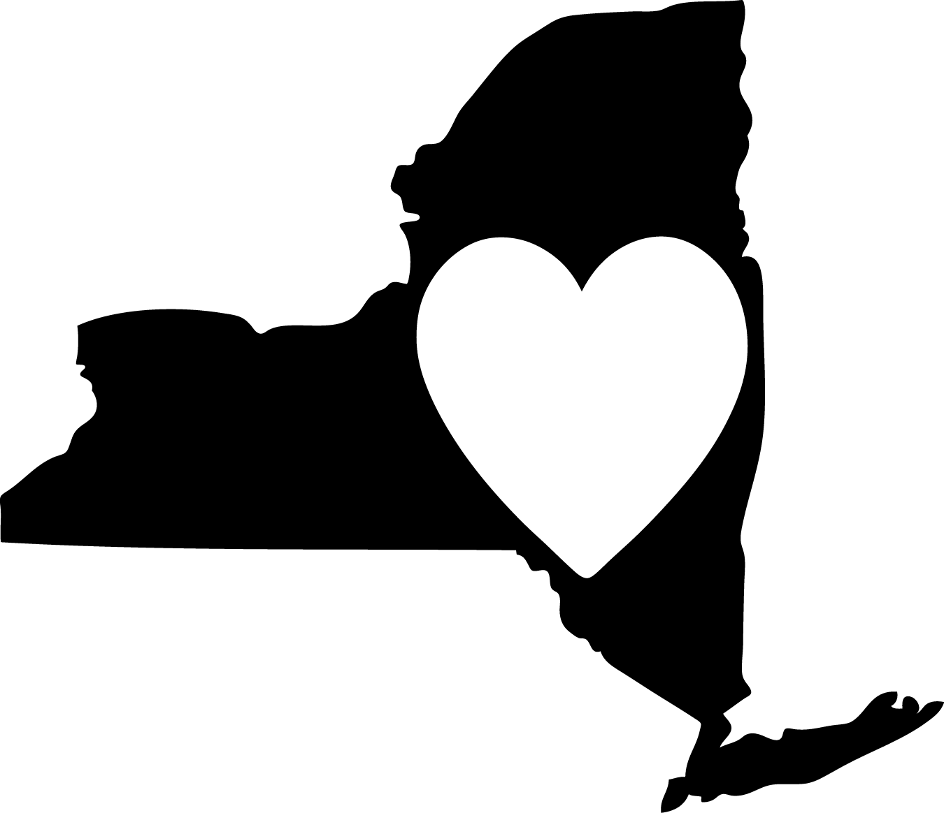 New York State Outline With Heart (NY10) [NY10] - $4.99 : Eyecandy ...